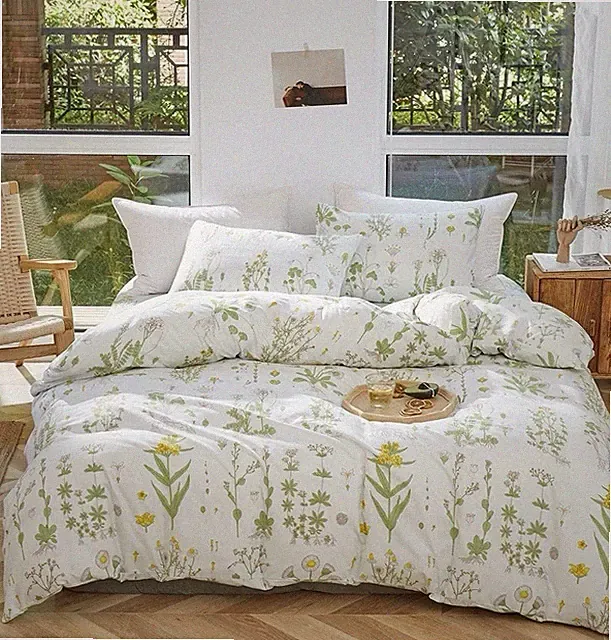 3pcs Botanical Comforter Set King, Flowers n Leaves King (102"x90") Leaves01