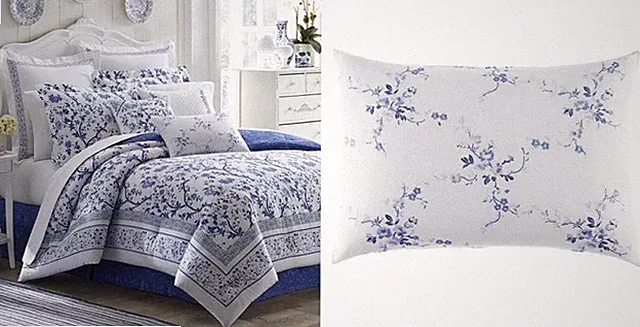 Charlotte Blue Comforter Set with Shams, Bed Skirt & Pillow