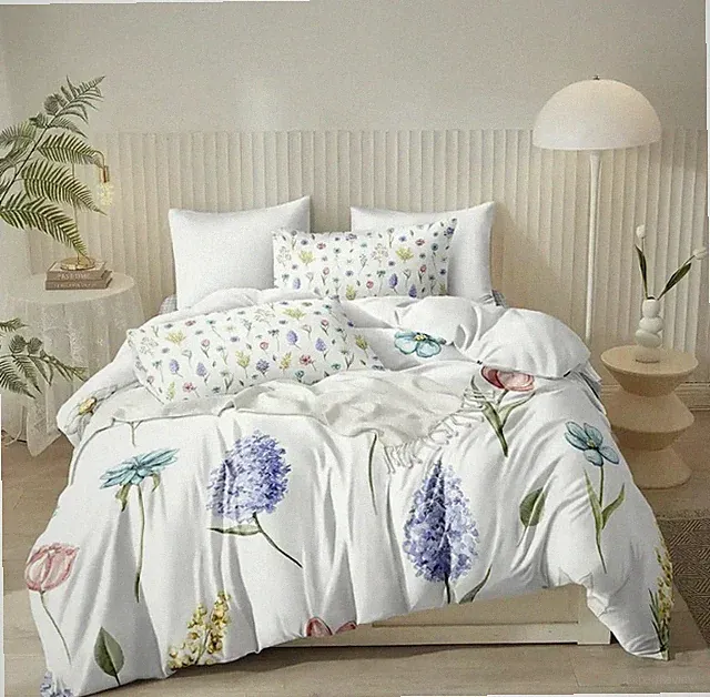 Floral Boho Botanical Design 3 Piece Duvet Set