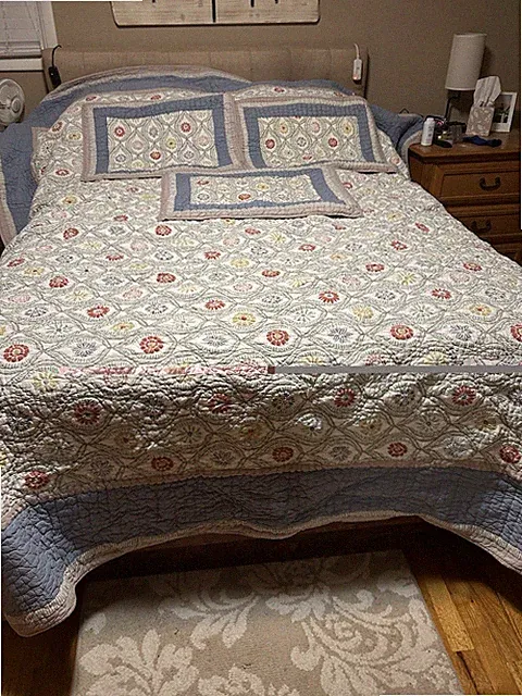 King LL Bean Botanical Border Quilt Collection /Cotton/ 3 Standard Pillow Sham