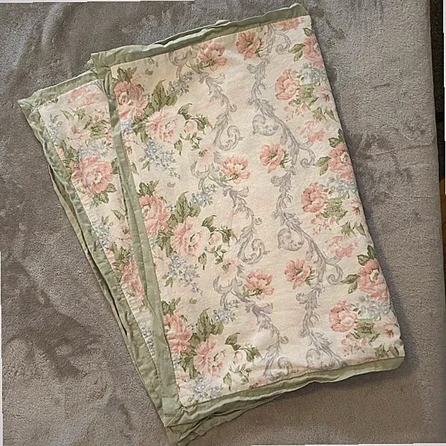 Laura Ashley Pillow Sham Set Standard Pastel Floral Cotton Shabby Chic Victorian