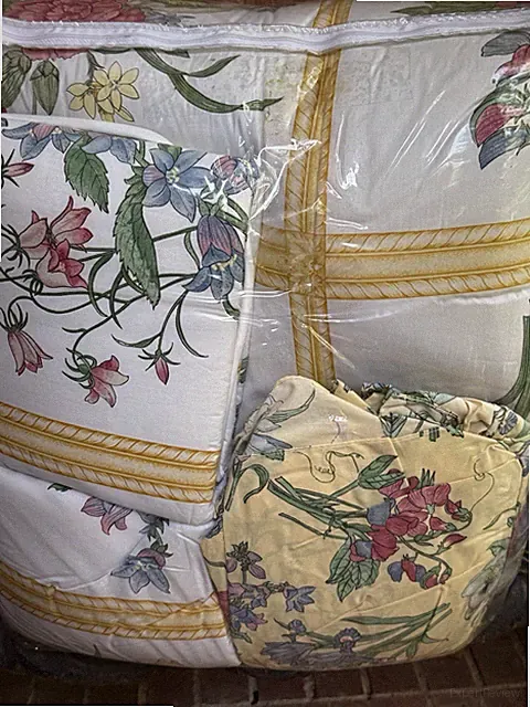 NEW! Rare BOTANICAL GARDEN Vintage CROSCILL *KING Comforter SET Bed Skirt Shams