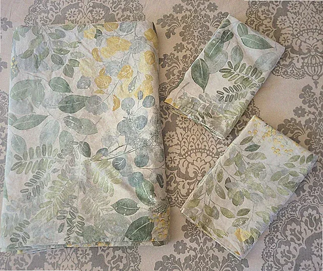 Pottery Barn "Botanical Garden" Organic Cotton Full/Queen Duvet & 2 Shams ~VGUC