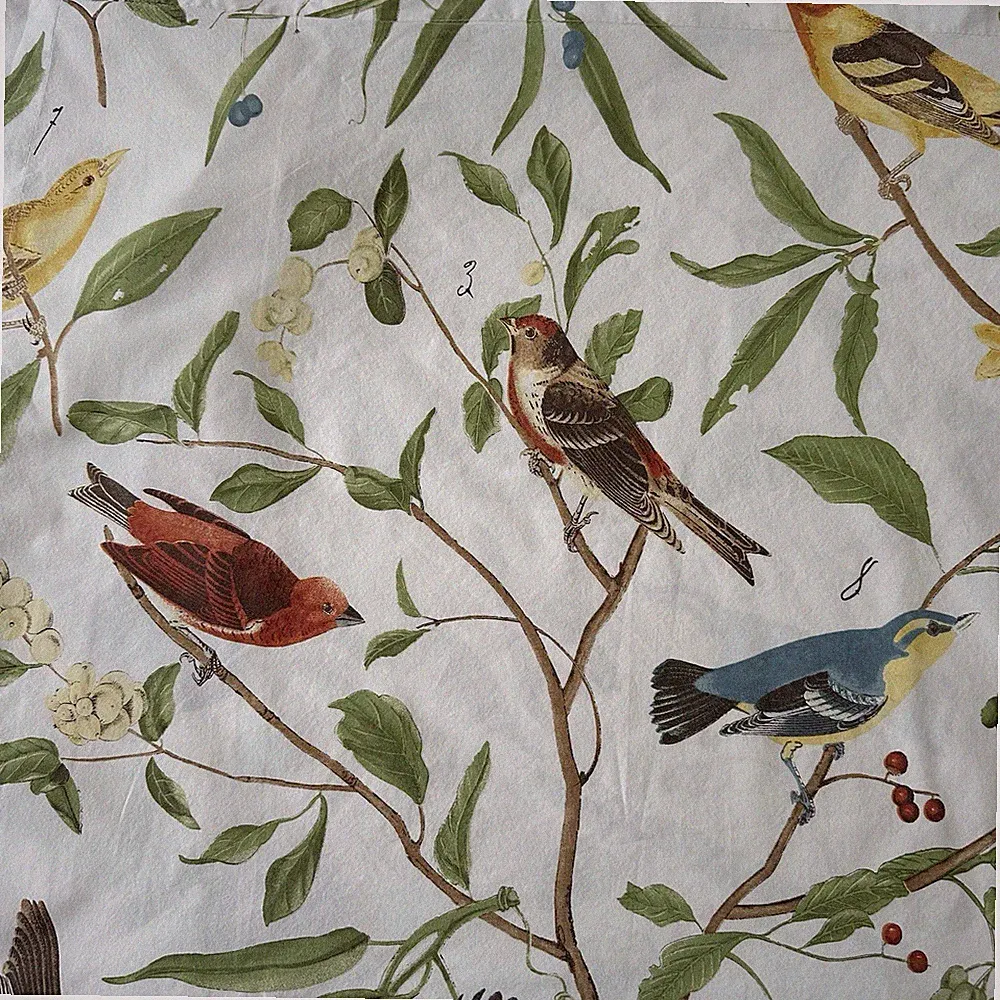 Pottery Barn Spring Sparrow Bird Shams Standard Set 2 Pair Cotton Botanical Tree