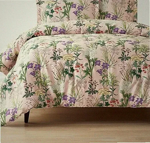 The Company Store Timeless Garden Blush Comforter Queen Size Botanical Floral