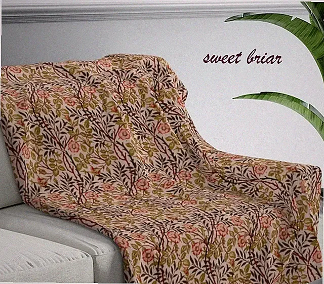 William Morris Sherpa Fleece Blanket Elegant Botanical Design